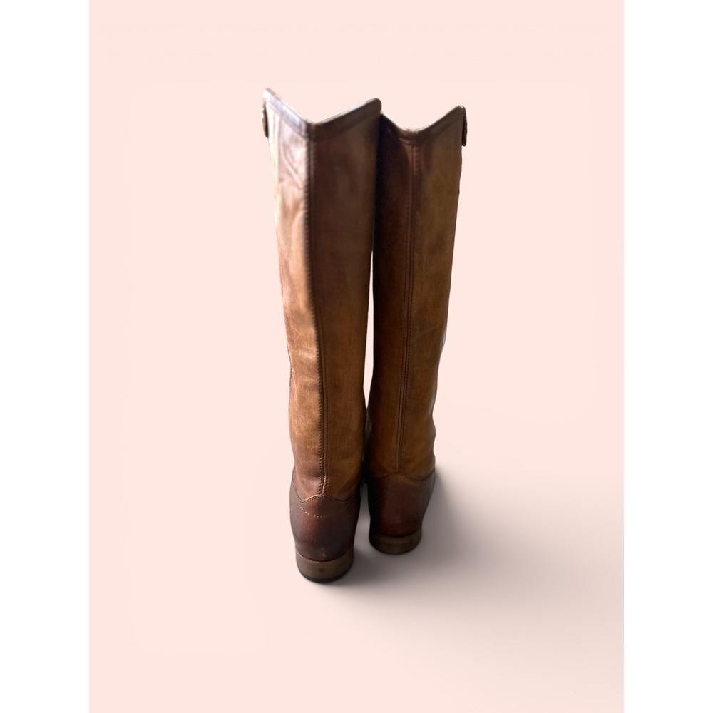 Frye Melissa Button Riding Tall Boots Women Size 8.5 Cognac brown Leather - Picture 4 of 11